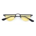 thumbnail image 1 of Funky Cropped Half Circle Flat Top Half Metal Rim Hippie Sunglasses Black - Yellow, 1 of 7
