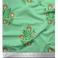 thumbnail image 1 of Soimoi Moss Tissu Georgette Feuilles & Floral Imprimé au Mètre 42 Pouces de Large, 1 of 3