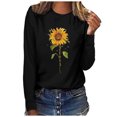 thumbnail image 2 of Jsaierl Chandails en Molleton à Imprimé Tournesol pour Femmes Mignons Manches Longues Col Rond Chandail Tendance Décontracté Tops Amples Automne Hiver Chemises Chaudes et Confortables, 2 of 6