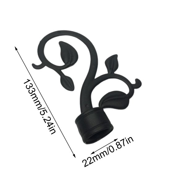 HOARBOEG Set Of 2 Sleek Curtain Rod Finials 28mm Diameter Leaf