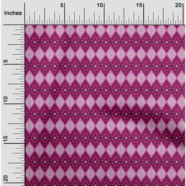 oneOone Viscose Chiffon Fabric Argyle Style Ikat Print Fabric BTY 42 Inch Wide