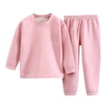 thumbnail image 1 of WEAIXIMIUNG Christmas Solid Color Children's Hoodie Set With Thick Fall And Winter Homewear Pajamas 160, 1 of 8