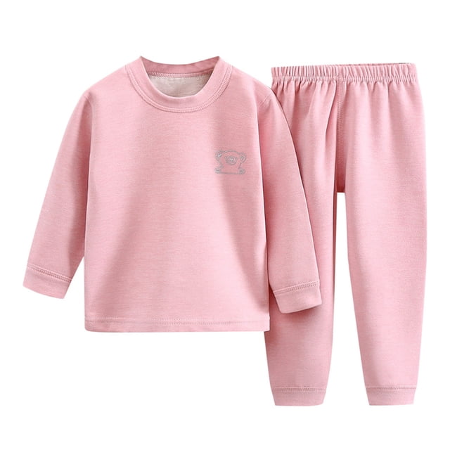 WEAIXIMIUNG Christmas Solid Color Children's Hoodie Set With Thick Fall And Winter Homewear Pajamas 160
