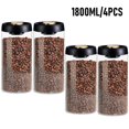 thumbnail image 1 of Glass Coffee Canister 4PCS Set with Airtight Lid Vacuum Seal Cafe Beans Containers Jars Kitchen Food Storage Tanks for Sugar,Candy,Spices,Oats,Pasta, 1 of 1