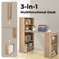 thumbnail image 4 of Patiojoy 48 Inch Computer Desk with Bookshelf 3-in-1 Home office Desk with 4-Tier Bookcase & CPU Stand Space-saving Reversible Writing Desk Natural, 4 of 10