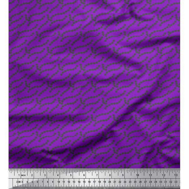 Soimoi Purple Rayon Fabric Dot Abstract Printed Fabric 1 Yard 42 Inch Wide