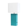 thumbnail image 1 of Elegant Designs Modern Leather Table Lamp with USB and White Fabric Shade, 1 of 7