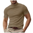 thumbnail image 1 of LUOGENLI T-shirts pour Homme pour Hommes T-shirts à Col Roulé pour Homme T-shirts à Manches Courtes Chandail sous-Vêtement Ajusté Haut T-shirts pour Homme T-Shirt Graphique Drôle Fête de la Saint-Patrick Kaki P, 1 of 6