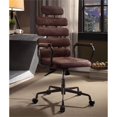 thumbnail image 2 of ACME Calan Leather High Back Adjustable Swivel Office Chair in Whiskey Brown, 2 of 6