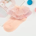 thumbnail image 3 of Splozh Girls Socks Ruffles Ankle Socks Spring and Autumn Cute Cotton Socks Delicate Embroidery Lace Socks Lace Princess Socks Orange,1-2 Years, 3 of 3