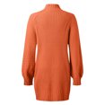 thumbnail image 4 of Kcodviy Automne Hiver à Manches Longues Robe Rayée d'Automne Col Roulé Couleur Unie Décontractée Robes Chandail pour Femmes Robe Chandail d'Hiver Chandail pour Dames Jolies Robes Portefeuille pour Femmes Robe, 4 of 5