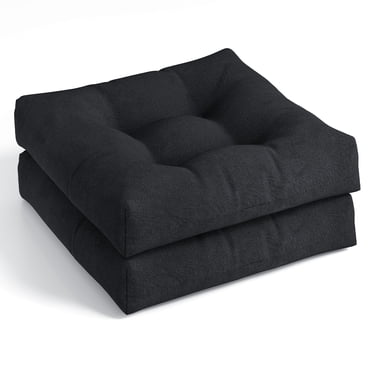 Costway 2 PCS 21" x 21" Patio Chair Seat Cushion Pads Indoor/Outdoor Black