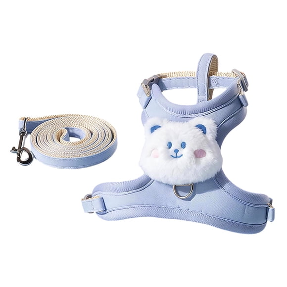 Chest Strap Harness for Cats Adjustable Escape-Proof Walking and Training Vest with Leash No-Pull Design for Outdoor Indoor Use