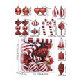 thumbnail image 3 of TopLLC 16 Pcs Christmas Tree Hanging Ornaments Set, Pre-Tied Shatterproof Plastic Assorted Baubles with Rope, Glitter Xmas Tree Decorative Pendants Christmas Decorations for Party Holiday Wedding, 3 of 6