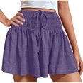 thumbnail image 1 of Summer Clearance 2025! Womens Plus Size Pants,Women's Summer Fashion Solid Color Drawstring Shorts, 1 of 5
