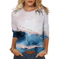 thumbnail image 2 of 2025 T-Shirt à Col Rond Manches Col Montant pour Femmes Mi-Long T-Shirts à Manches Longues de Printemps pour Femmes d'Haltérophilie Hauts Imprimés Décontractés Ensemble pour Femmes Chemise pour Femmes, 2 of 5