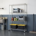 thumbnail image 2 of TRINITY EcoStorage™ 4-Tier Wire Shelving Rack | 48" X 18" X 72" | Nsf | Includes Wheels | Chrome, 2 of 9