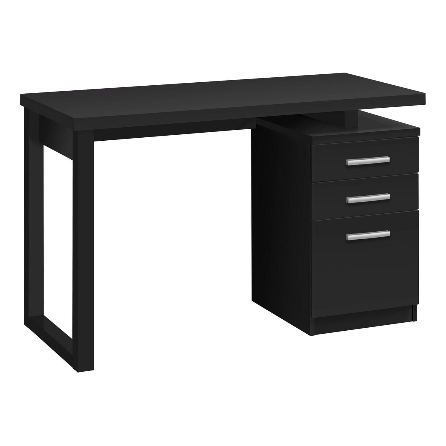 Monarch Specialties Computer Desk, Home Office, Laptop, Left, Right Set-up, Storage Drawers, 48"l, Work, Laminate, Black, Contemporary, Modern