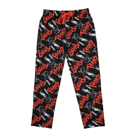 Bioworld Berserk Anime Adult Guts All Over Print Pajama Sleep Lounge Pants For Men and Women, Black,