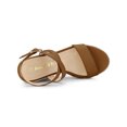 thumbnail image 4 of BLISSFUL STEP Chaussures pour Femmes Sandales Espadrilles à Talon Compensé Slingback à Brides Croisées Brun 9, 4 of 7
