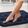 thumbnail image 3 of Clara Clark Bathroom Rugs, Velvet Memory Foam Bath Mat, Ultra Soft Non Slip and Absorbent - Waffled - Contour - Navy, 3 of 6
