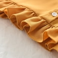thumbnail image 3 of Ketyyh-chn99 Baby Girl Outfits Baby Girl Skirt Print Baby Blanket Solid Color Button Decorated Ruffle Suspenders Floral Pattern Shorts With (Yellow, 6 Years), 3 of 5