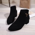 thumbnail image 4 of jovati Ladies Fashion Casual Solid Color Pointed Toe Thick Heel Ankle Boots, 4 of 9