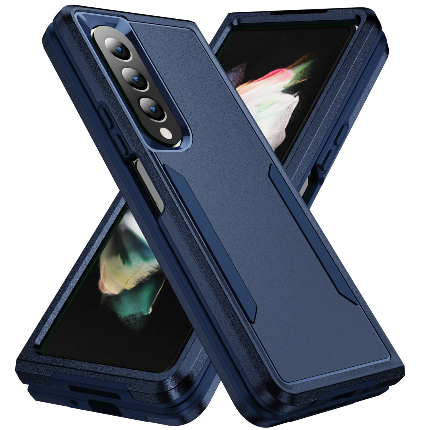 Mantto for Samsung Galaxy Z Fold 4 2022 Phone Case, Hybrid Premium Protection Drop-Tested Anti-Scratch Phone Case Shockproof Heavy Duty Hard PC ProtectiveCover Shell, Blue
