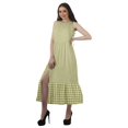 thumbnail image 3 of Moomaya Robe de Vacances pour Femmes en Rayonne, Col Licou, Sans Manches, Fente avant, Robe Imprimée, 3 of 4