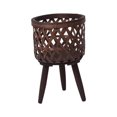 thumbnail image 1 of DOLITY Rattan Basket Floor Planter Versatile Home Decor for Home Office Wooden Legs Brown 33x21cm, 1 of 9