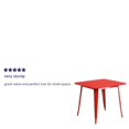 thumbnail image 4 of Bowery Hill Table à Manger Carrée Contemporaine en Métal de 31,5 Po, Rouge, 4 of 9