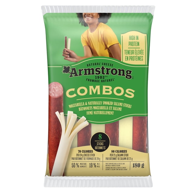 Armstrong Combos Mozzarella & Naturally Smoked Salami Sticks