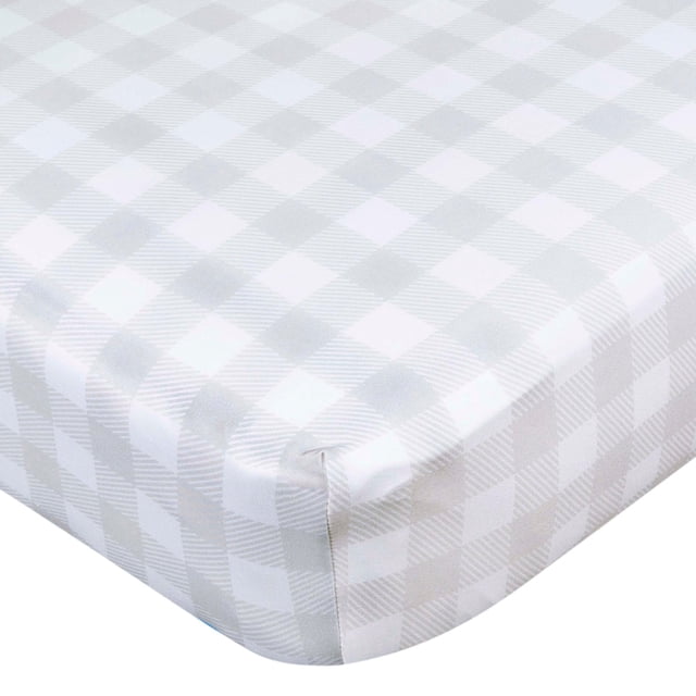 Gerber Childrenswear Knit Crib Sheet for infants Celestial Checker pattern.