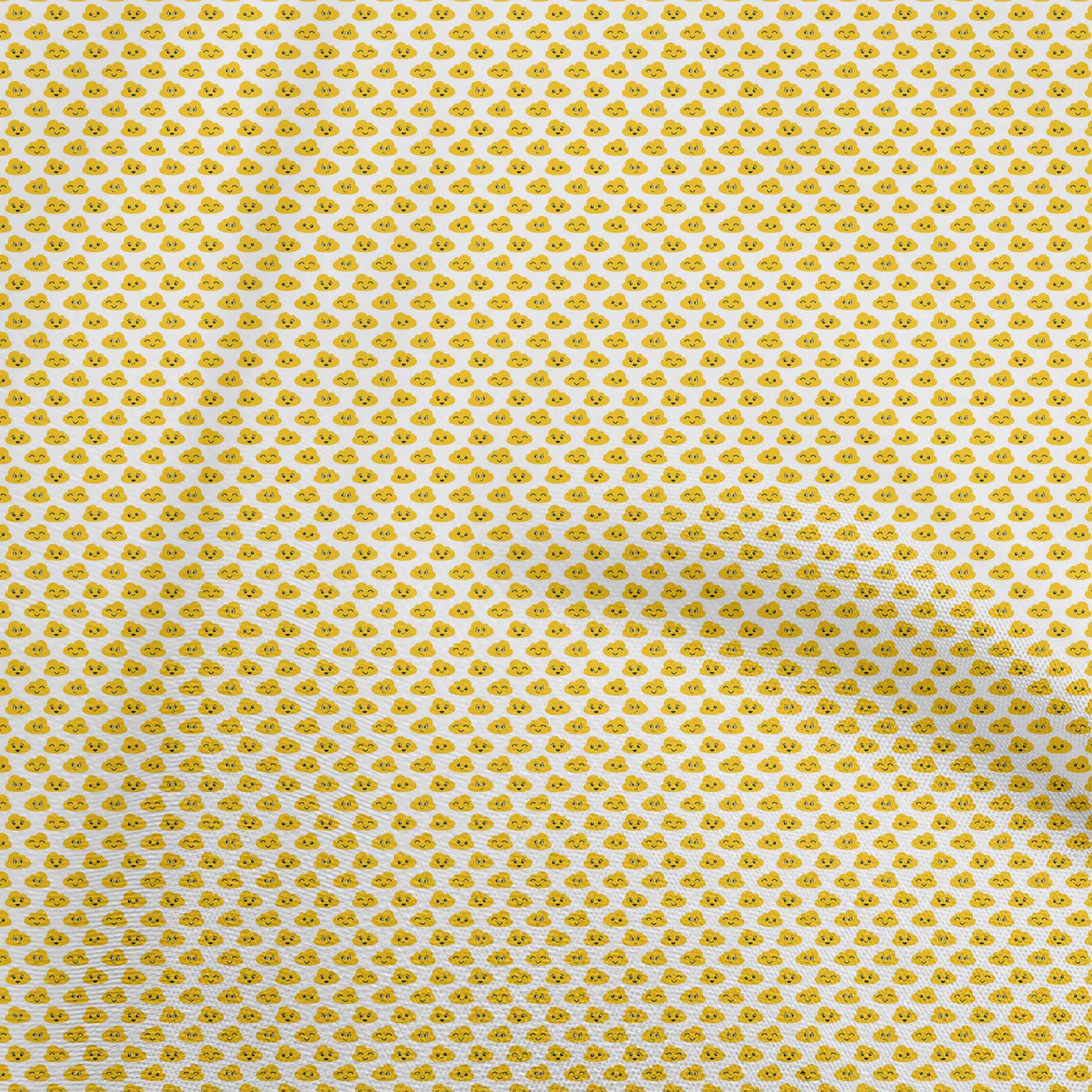 oneOone Velvet Yellow Fabric Cloud Fabric For Sewing Printed Craft Fabric By The Yard 58 Inch Wide