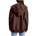 thumbnail image 3 of MeetoTime Sweat à Capuche Zippé pour Femmes, Manches Longues, Veste d'Automne en Polaire avec Poches, 3 of 7