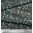 thumbnail image 2 of Soimoi Tissu Canard en Coton Gris Tissu Imprimé Feuilles Artistiques 1 Yard 42 Pouces de Large, 2 of 3