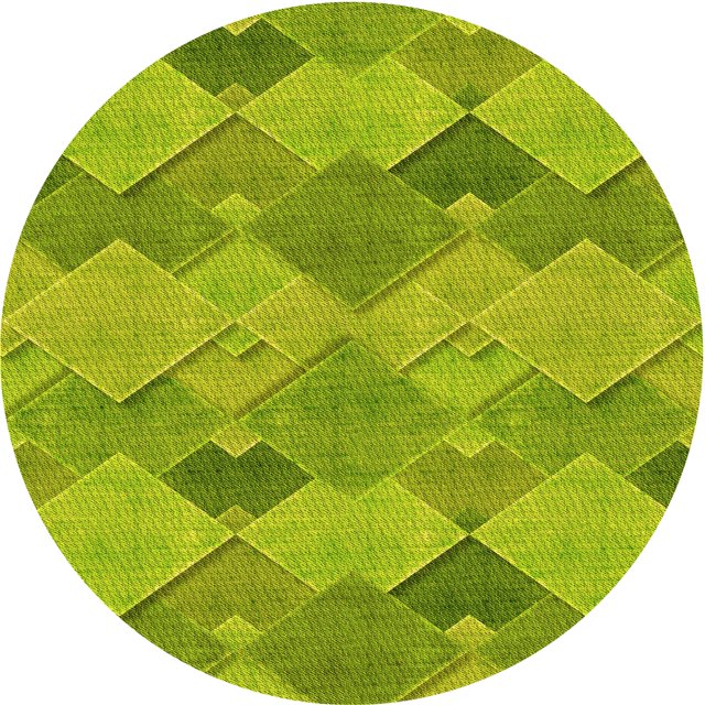 Ahgly Company Machine Washable Indoor Round Transitional Chameleon Green Area Rugs, 5' Round