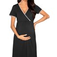 thumbnail image 1 of Jchiup Robe de Maternité à Manches Courtes à Col en V pour Femmes, Chemise de Nuit d'Allaitement pour l'Allaitement, Vêtement de Nuit, 1 of 6