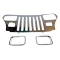 thumbnail image 2 of Convient 1987-1995 Jeep Wrangler YJ Crown Automotive Insert de Grille RT34045 RT Tout-Terrain; Superposition; avec Découpe; Acier Inoxydable; avec Lunettes de Phare, 2 of 3