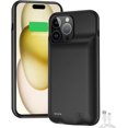 thumbnail image 1 of Entronix Extended Battery Charging Cell Phone Case for Apple iPhone 15 Pro, Black, 1 of 5