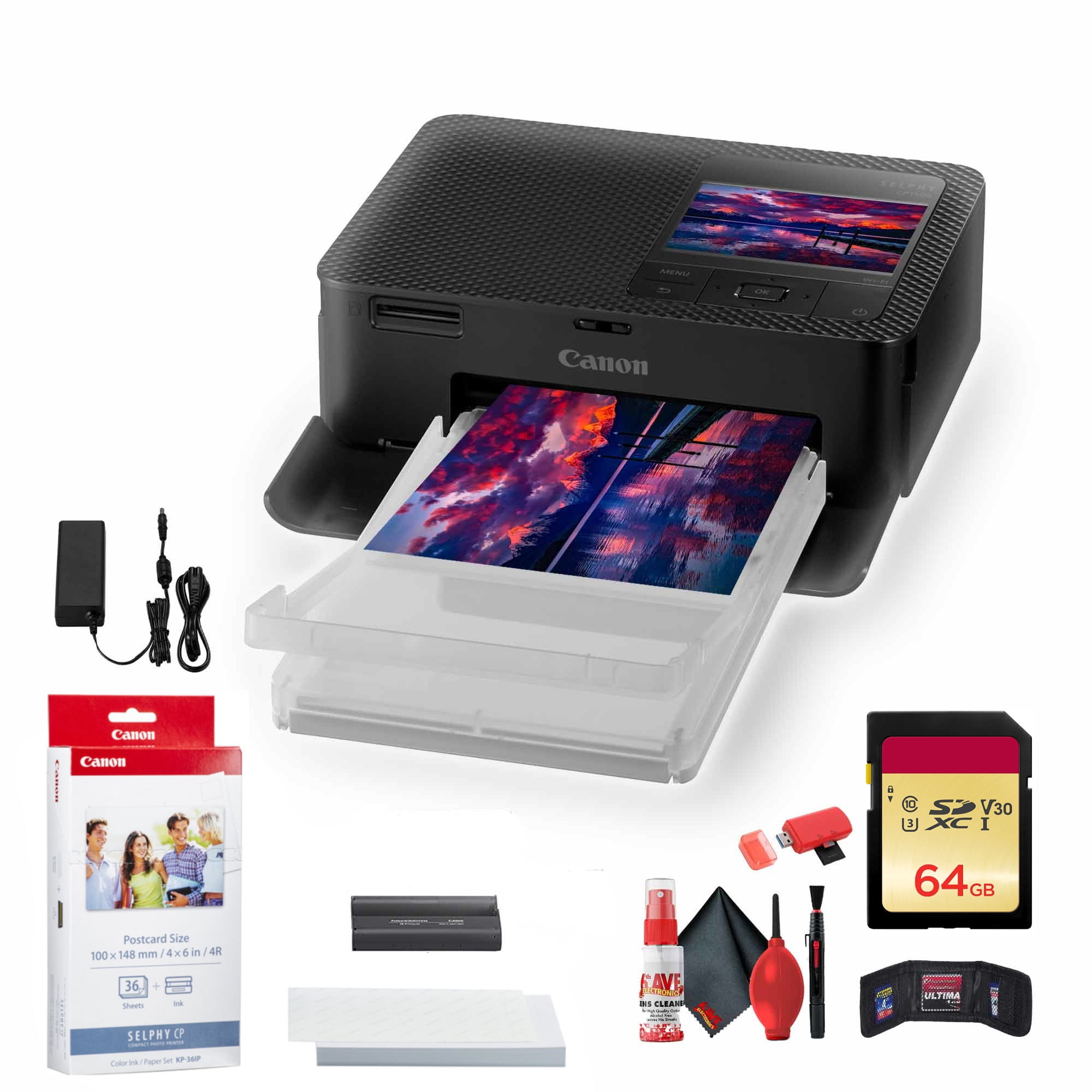 Canon SELPHY CP1500 Wireless Compact Dye-Sublimation Printer (Black) â€“ 4x6 Photo Prints(International Model)