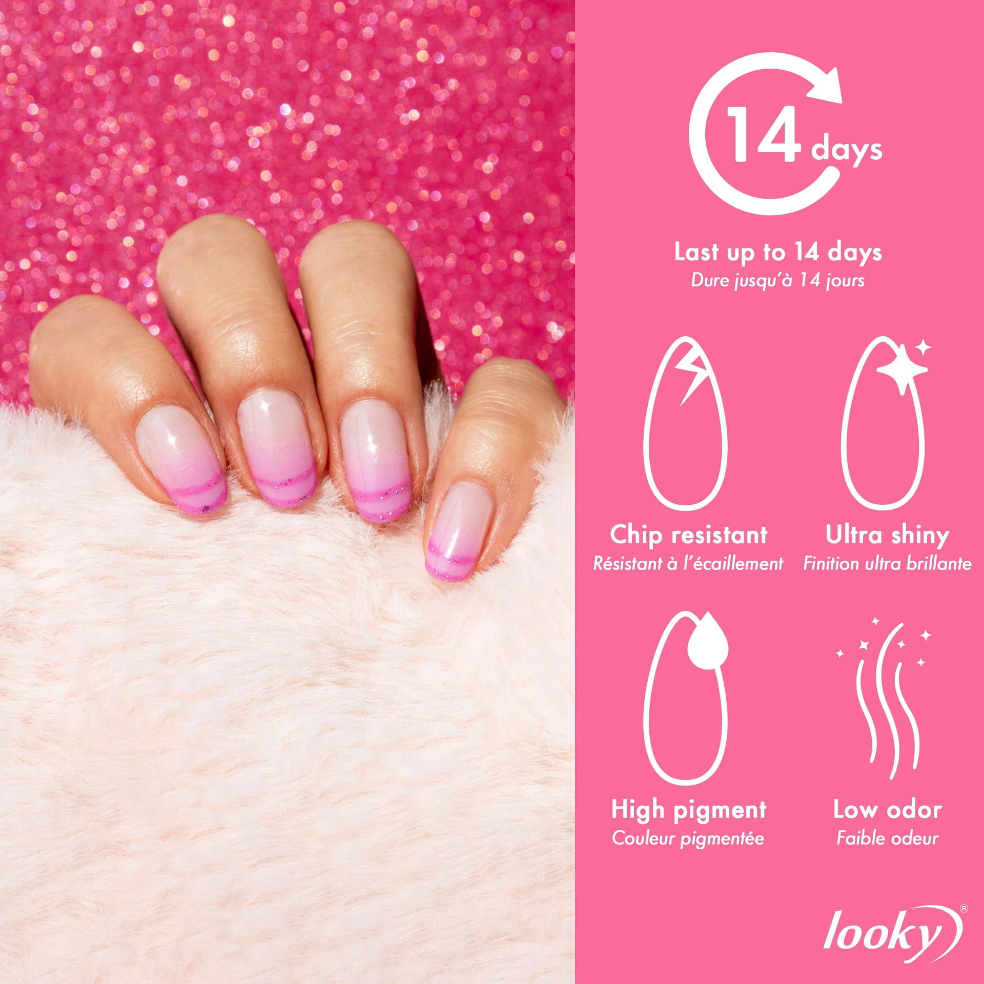 Looky Vernis à Ongles Gel 3-en-1, Couleur de Base, Qualité Salon UV LED Cure, Longue Durée, 15ml - Camilla #397