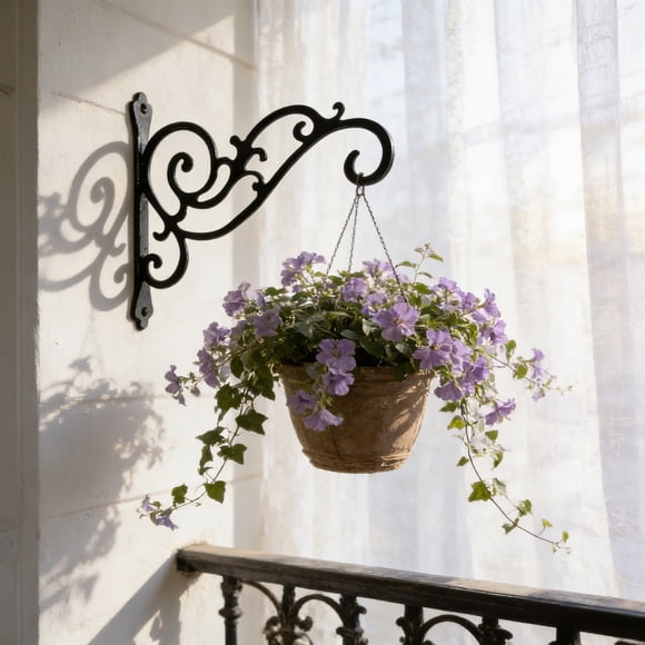 Kadlawus Support Suspendu pour Plante, Crochet en Fer Antirouille pour Mangeoires d'Oiseaux, Carillons Éoliens, Lanternes, Support Mural pour Décoration Intérieure Extérieure de Jardin, Patio, Balcon