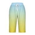 thumbnail image 3 of UPPADA Linen Shorts for Women Linen Shorts for Women Gradient Color Sweatshorts Drawstring High Waisted Short Pants Knee Length Sweatshort Pockets Your Recent Orders of Day Sales, 3 of 5