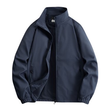 Fengqque Blouson Bomber pour Homme Léger Coupe-Vent Décontracté Vestes Manteau à Fermeture Éclair Bleu Foncé m(m)