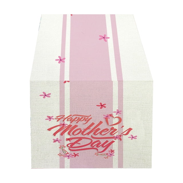 Binwennn Day Table Runner Letters Flowers Festive Atmosphere Decorative Tablecloth Table Runner Hot Sequin Table Table 60 Inches Long Long Table 120 Inches Wide Table 24 Wide Terracotta Table Light