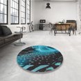 thumbnail image 4 of Ahgly Company Machine Washable Indoor Rectangle Transitional Dark Turquoise Green Area Rugs, 8' x 10', 4 of 7