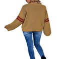 thumbnail image 2 of Chandail pour Femmes Manches Longues Col Tricoté Cœur Ample Fête de Rue Chemise Décontractée Rose TG, 2 of 5