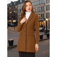 thumbnail image 2 of INSPIRE CHIC Manteau d'Hiver pour Femme à Revers Cranté, Simple Boutonnage, Manches Longues, Brun Foncé, m, 2 of 6