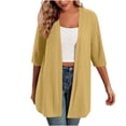 thumbnail image 1 of Timegard Cardigans for Women 1/2 Sleeve Open Front Lightweight Solid Color Casual Loose Jacket Tops, 1 of 7